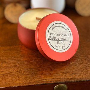 8 oz. Buttercream Icing Scented Candle, Handmade, Wood Wick, Soy Wax